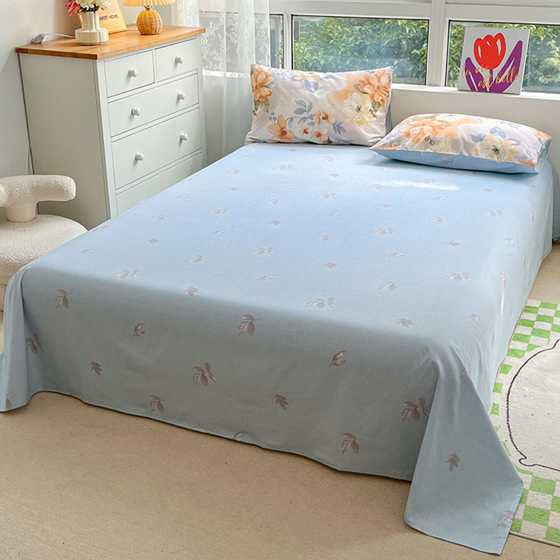 简约全棉床单单件学生宿舍儿童单双人100布被单枕套2三件套女