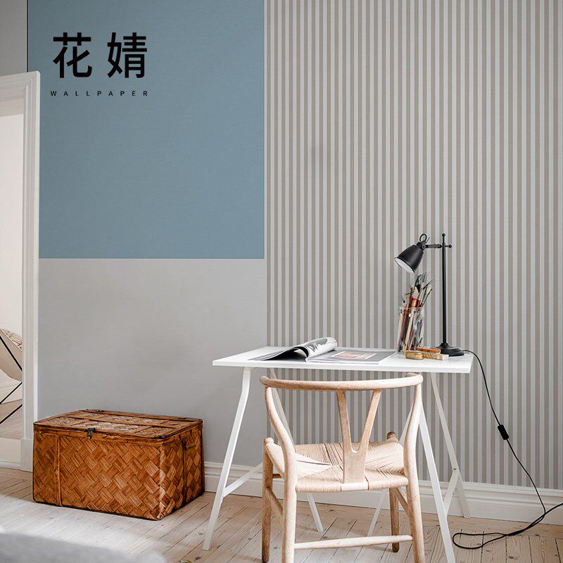 现代简约几何条纹墙纸电视背景墙壁画2021年新款卧室餐厅墙布壁纸