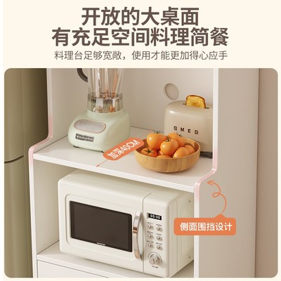 实木餐边柜小尺寸靠墙窄柜高柜一体储物柜微波炉柜厨房收纳茶水柜