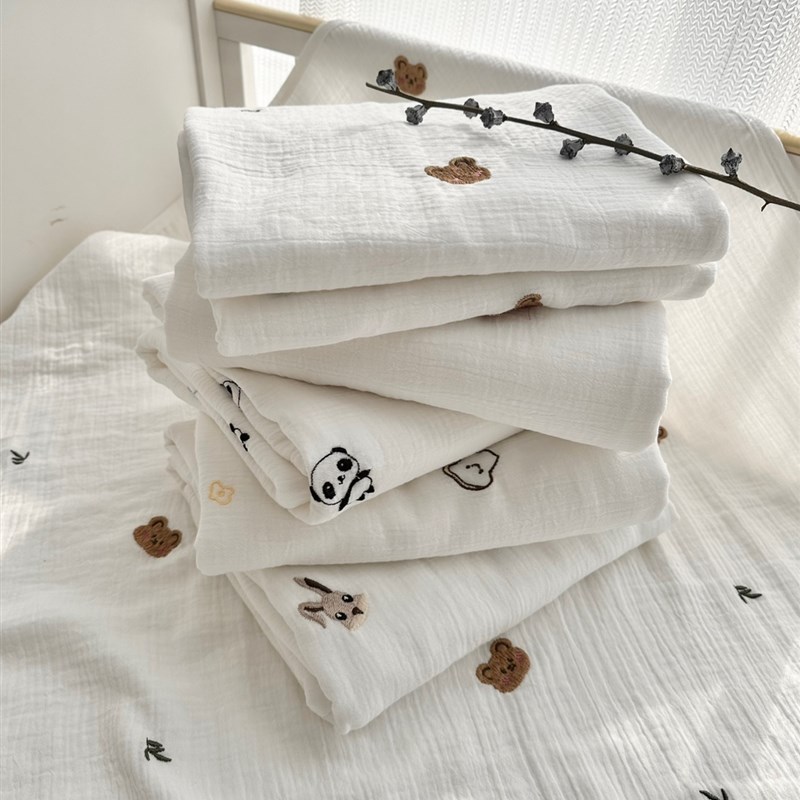 纯棉四层纱布A类婴儿盖毯宝宝浴巾儿童春秋夏季盖毯吸汗柔软亲肤