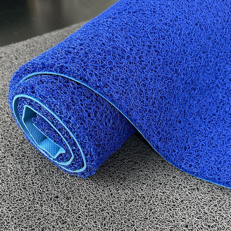 防滑垫入户门垫蓝色丝圈酒店迎宾地毯脚垫PVC塑料进门地垫可剪裁