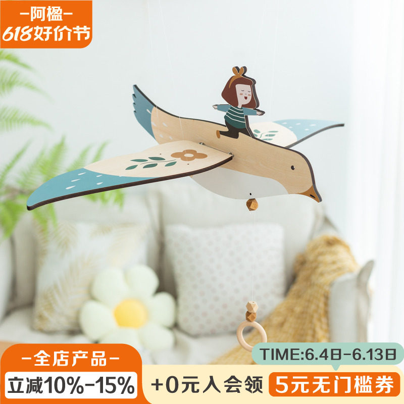 阿楹 会飞的海鸥燕子屋顶天花板空中房间平衡吊饰窗户艺术悬挂件