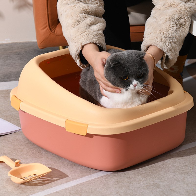 猫屎盆猫咪厕所猫砂盆半封闭顶入式猫砂盆防外溅大号宠物用品