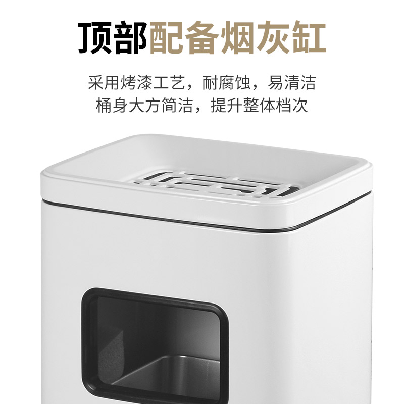 商用不锈钢垃圾桶30升大容量方形无盖直投酒店办公楼洗手间擦手纸