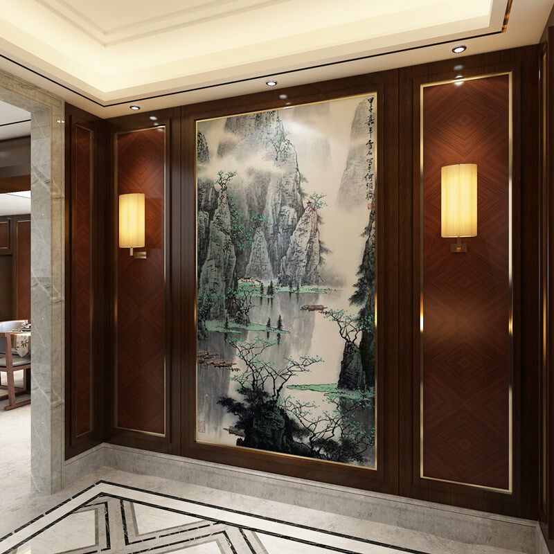 中式壁纸客厅影视墙壁布郭传璋画装饰电视背景墙壁画无纺布墙纸