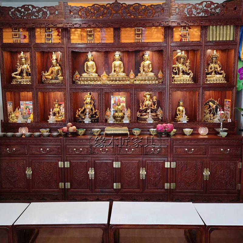 佛堂实木佛龛立柜密宗神龛柜藏式供台立柜红木佛柜神台供桌