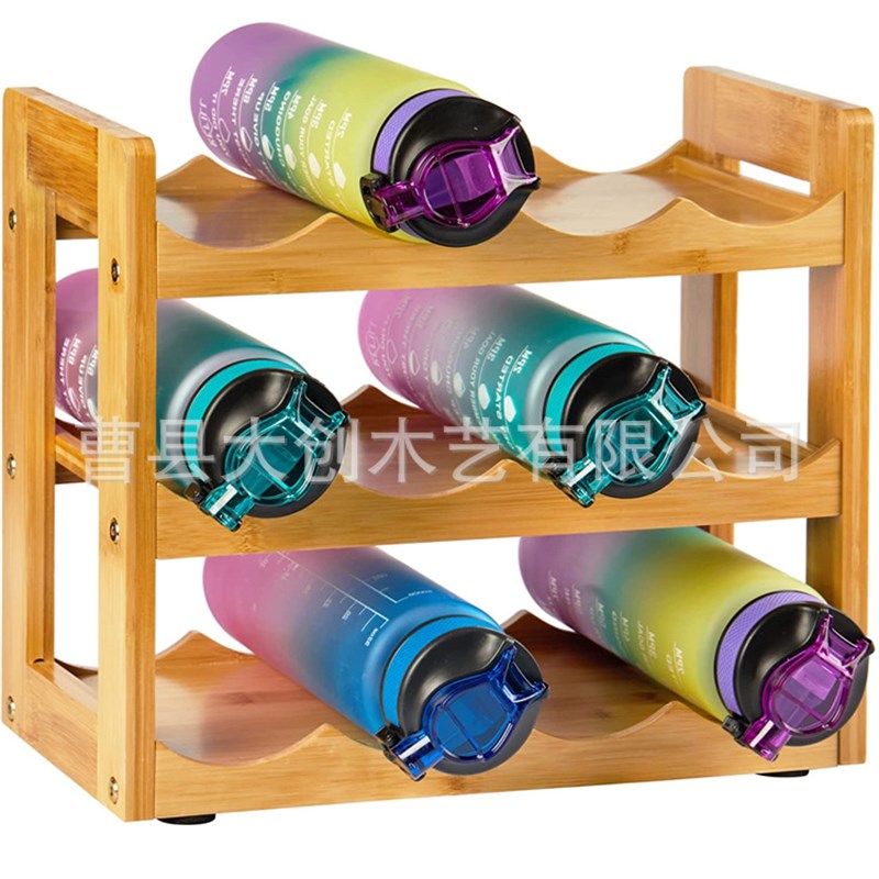 木质竹制多层置物架 p水杯红酒雨伞存放架 商场家用收纳整理支架