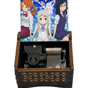 未闻花名音乐盒发条自动机芯枫木红木亚克力八音盒礼物送女友