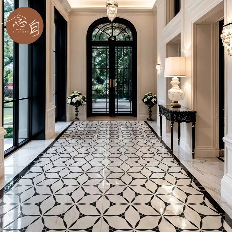 彷大理石马赛克磁砖石材拼花墙砖厨房化妆室M浴室玄关饭厅防滑地