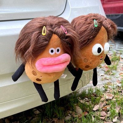 搞怪汽车尾部挂件丑萌土豆车载摆件车外玩偶公仔电动车装饰品个性