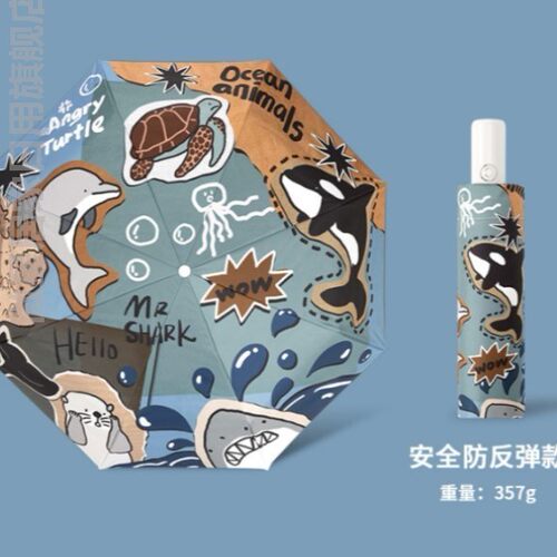 机器人安全防回弹儿童雨伞男孩女孩小学生上学专用晴雨两用自动伞
