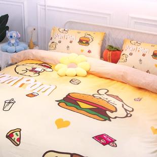 加厚珊瑚绒布丁狗四件套三丽鸥床上用品水晶绒三件套学生男女 冬季