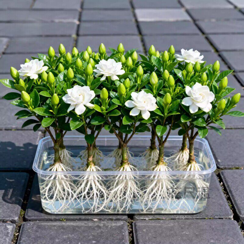 水培栀子花盆栽带花苞四季好养室内花卉绿植物办公室桌面水养鲜花