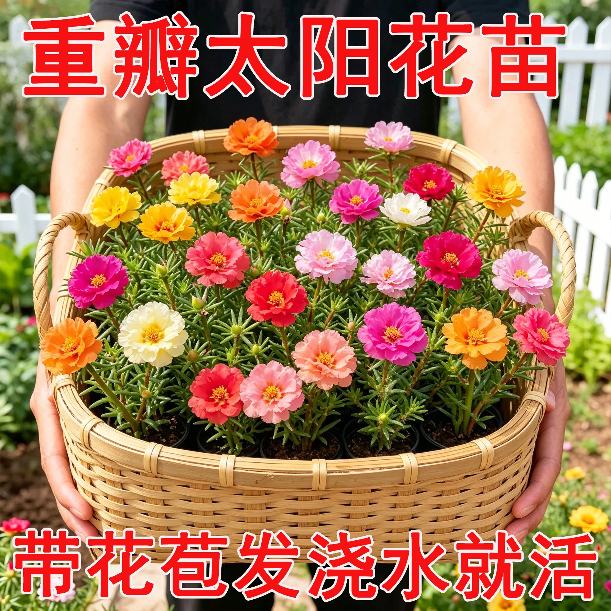 重瓣太阳花苗多色带根混色马齿笕带苞发货室内外阳台庭院盆栽植物
