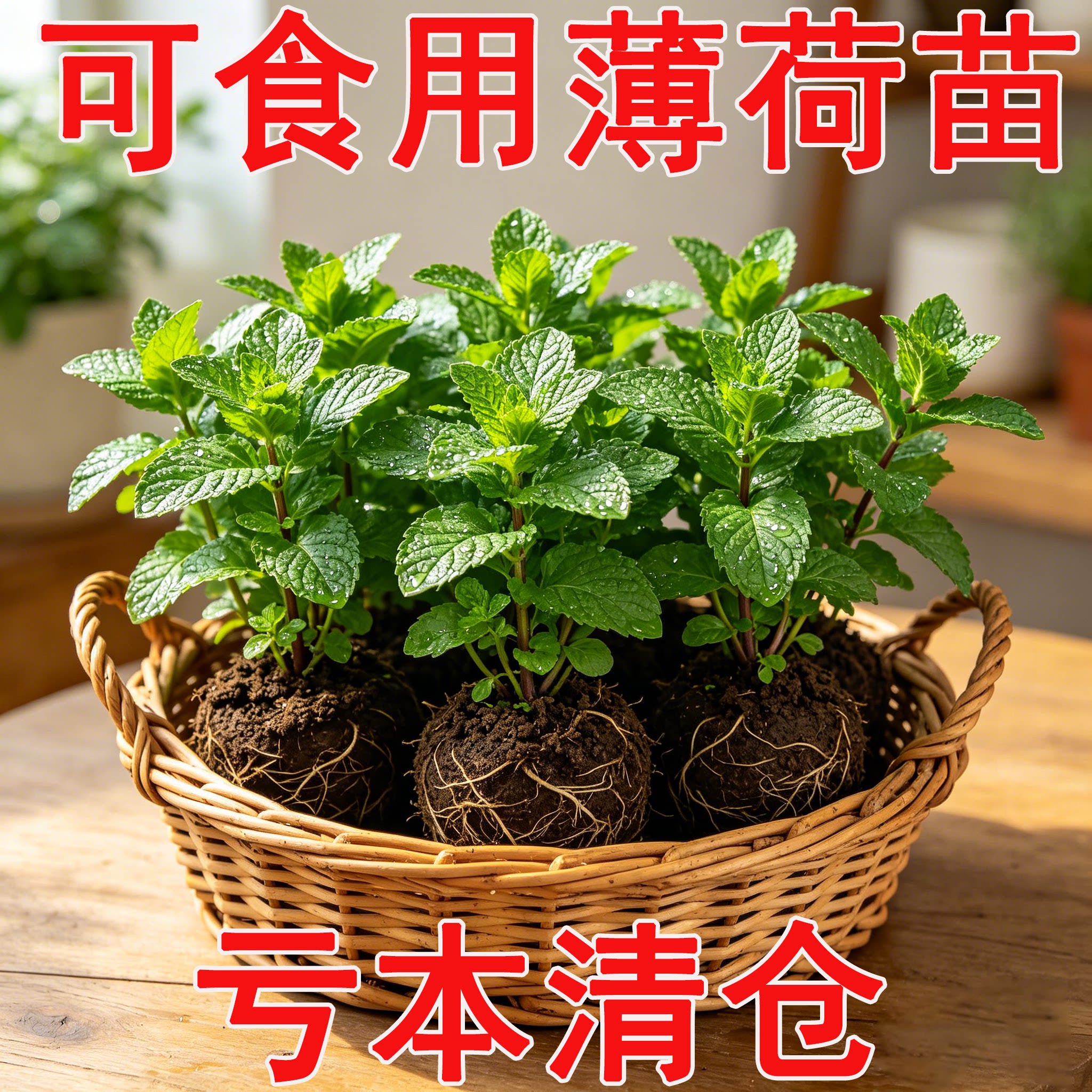薄荷盆栽可食用薄荷叶新鲜迷迭香驱蚊植物室内绿植花卉水培柠檬草