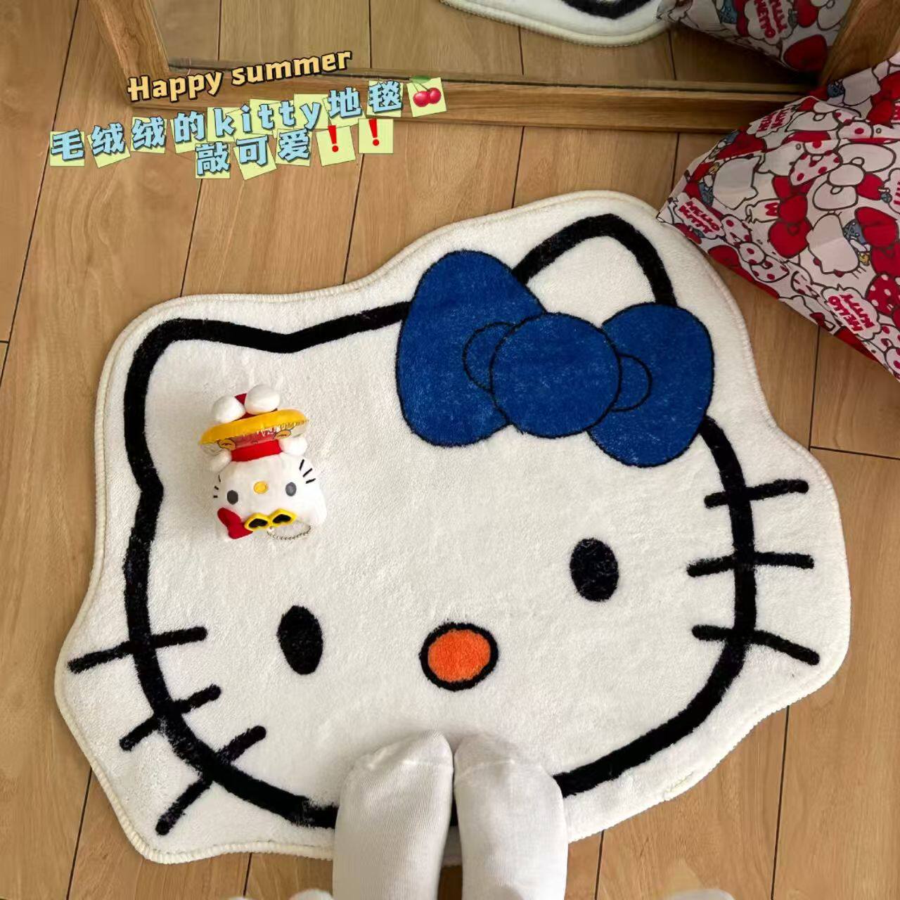 这卡通猫咪地垫也太可爱了吧