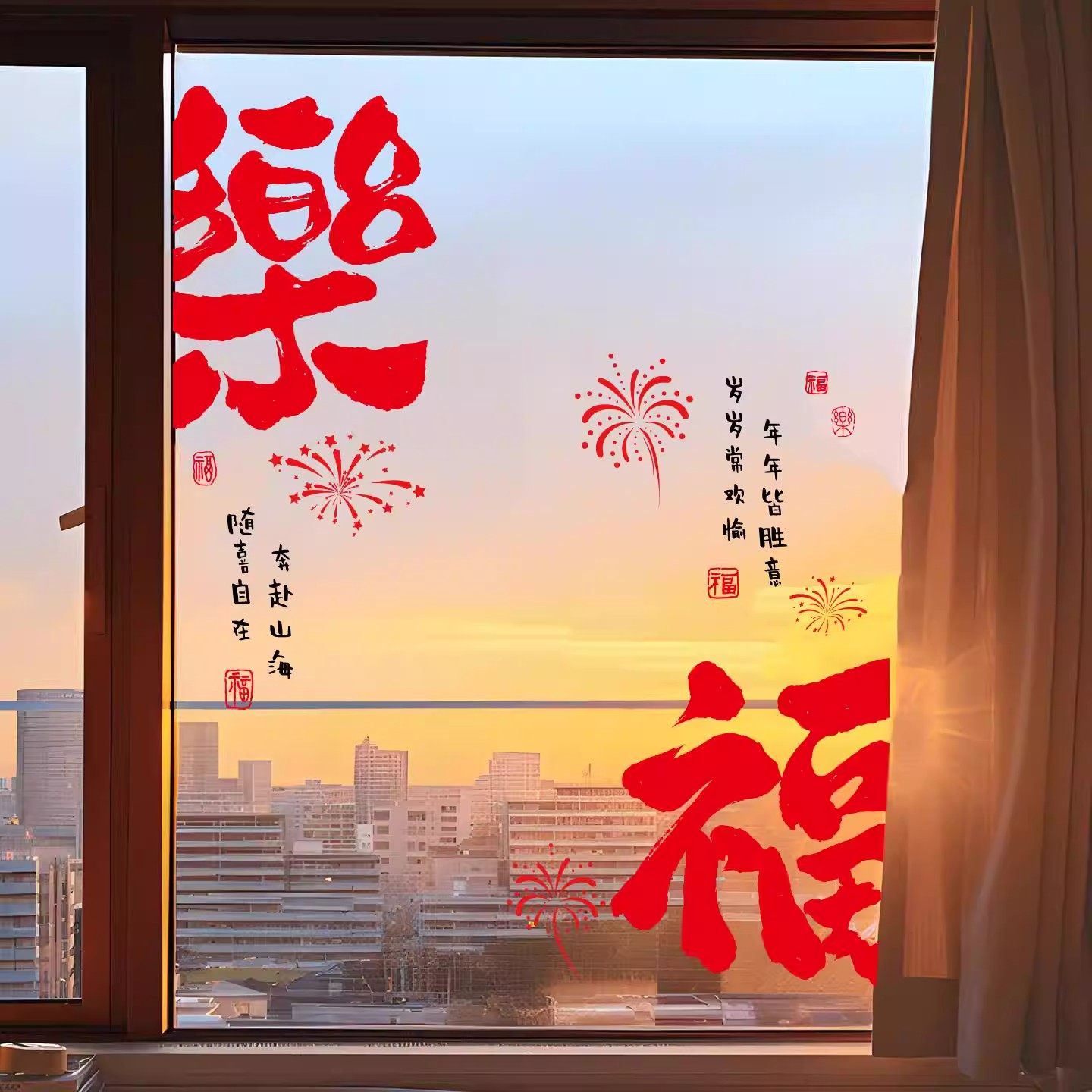 春节过年装饰福字窗花贴2026新款马年静电贴福字窗户装饰贴画橱窗,节庆用品/礼品,装扮布置套餐,淘宝优惠券,粉丝福利购,淘宝优惠卷