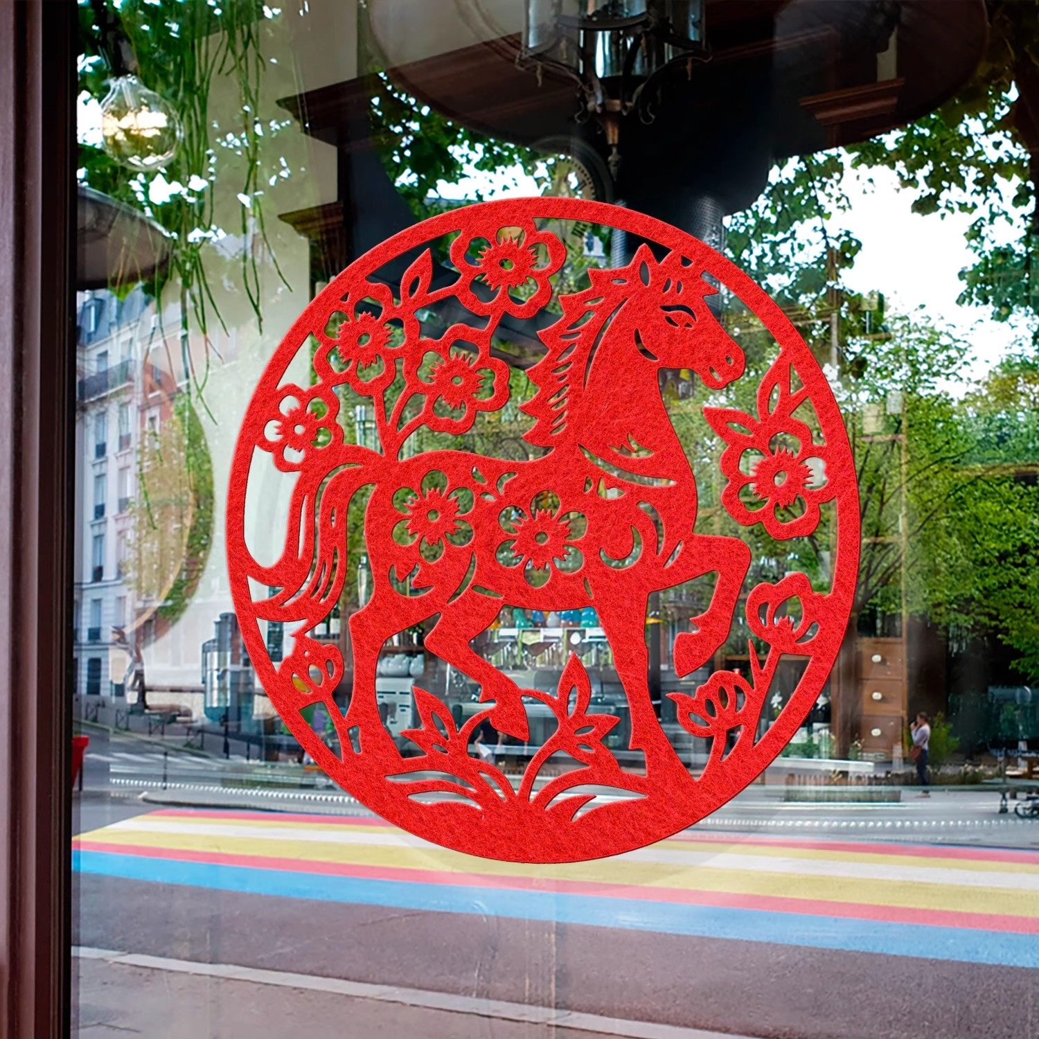 2026马年春节毛毡布墙贴剪纸新年客厅卧室创意背景墙装饰立体自贴,特色手工艺,剪纸,淘宝优惠券,粉丝福利购,淘宝优惠卷