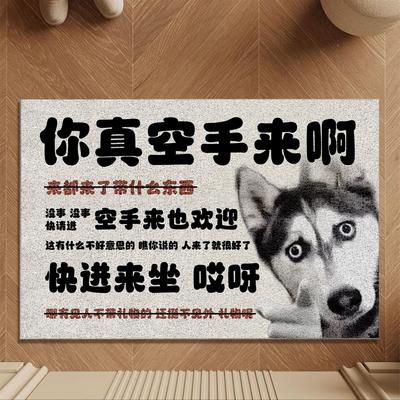 你空手来啊丝圈地垫搞笑创意入户门地毯进门门垫门口入门脚垫玄关
