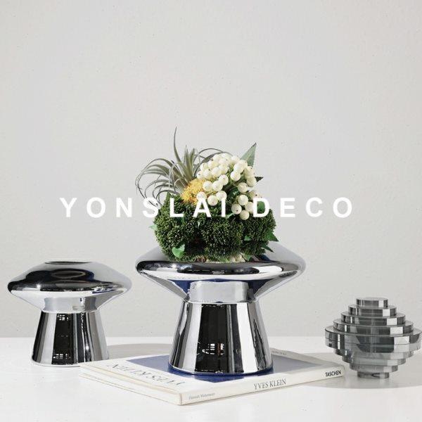 现代创意蘑菇造型花瓶摆件电镀玻璃插花器软装样板间客厅家居饰品,家居饰品,花瓶,淘宝优惠券,粉丝福利购,淘宝优惠卷