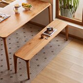 匣居飞瀑原木长条凳北美樱桃木餐凳日式 餐厅长板凳北欧凳子全榫卯