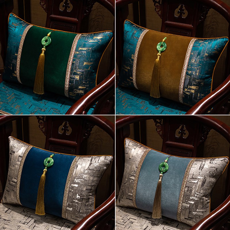 新中式沙发抱枕套含芯靠垫床头大号靠枕椅子腰P靠办公室护腰枕含