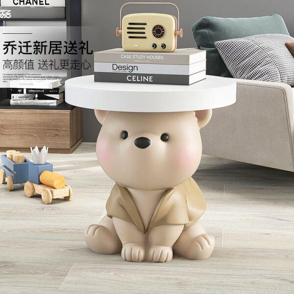 大型熊落地摆件家居装饰品茶几床边托盘电视柜沙发旁动物乔迁礼物