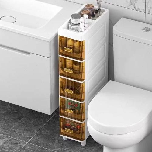 夹缝收纳柜卫生间厨房浴室塑料简易缝隙超窄柜置物柜抽屉式储物柜