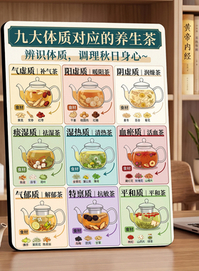 九大体质对应养生茶 美容院店内展示桌面摆件