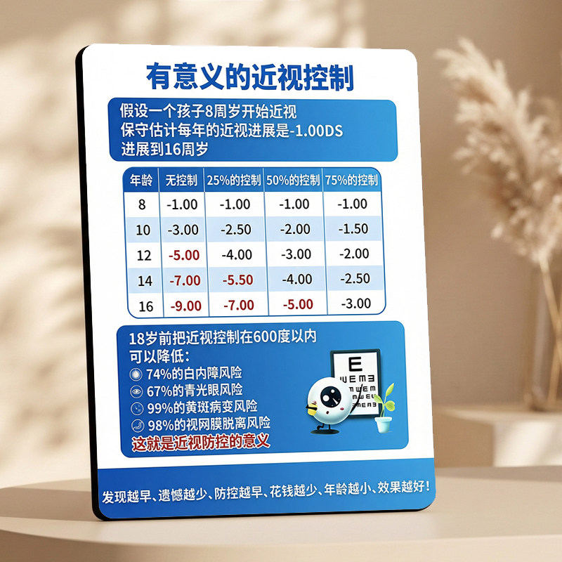 近视控制科普装饰摆件眼镜店前台眼科门诊桌面宣传展示立牌