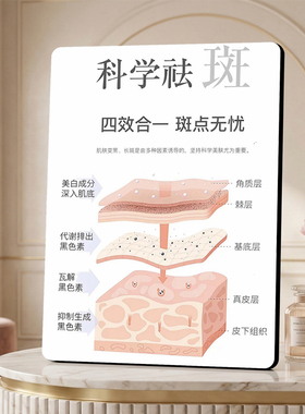 科学祛斑美容院皮肤管理项目宣传桌面摆件