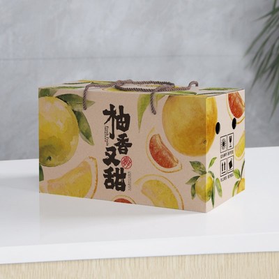 葡萄柚礼盒空盒子文旦柚胡柚包装箱子高档2/4个装沙田柚子包装盒