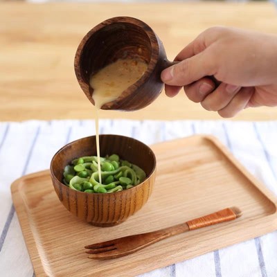 侧把实木陶瓷公道杯实木木质烫手家用中式复古分茶器茶海水瓢