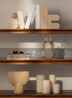 侘寂风壁龛放格民宿中古风书柜房间布置设计师搭配软装饰品