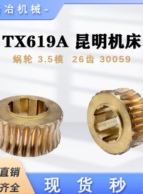 TX619A 镗床昆明机床 铜蜗轮 蜗杆 3.5模26齿 机床配件涡轮 30059