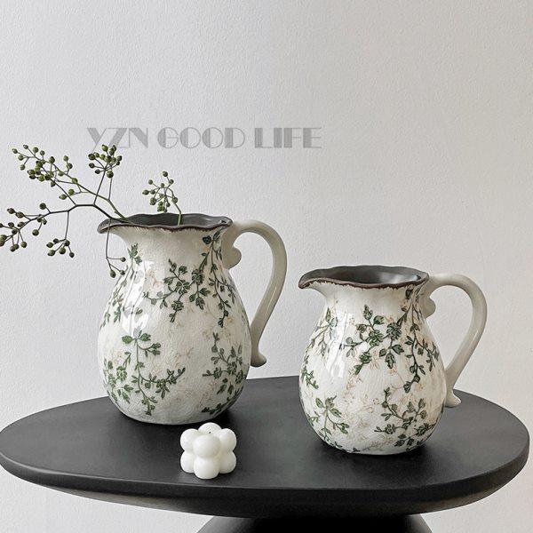 复古做旧冰裂釉面陶瓷花瓶奶壶水培摆件新中式家居桌面装饰田园风,家居饰品,花瓶,淘宝优惠券,粉丝福利购,淘宝优惠卷