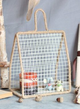 觅点 手工铁线编织艺术壁挂创意装饰摆件桌面小物件收纳框杂货