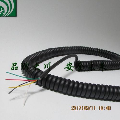 全新铜丝8芯5.0外径PU弹簧线卷长380MM/卷高18MM2边200MM螺旋电缆