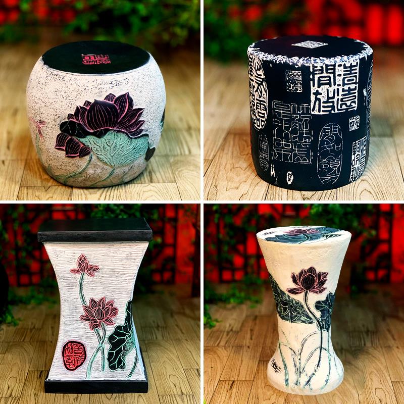 流水喷泉底座客厅摆件祥云柱仿古家居装饰