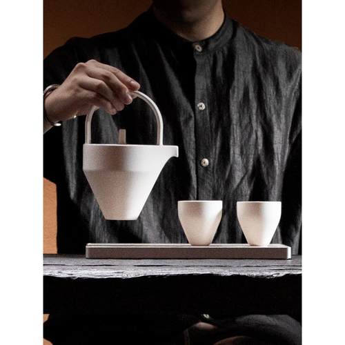 一样一生屿茶具套组提梁壶景德镇陶瓷茶壶茶杯样板房家庭茶具送礼