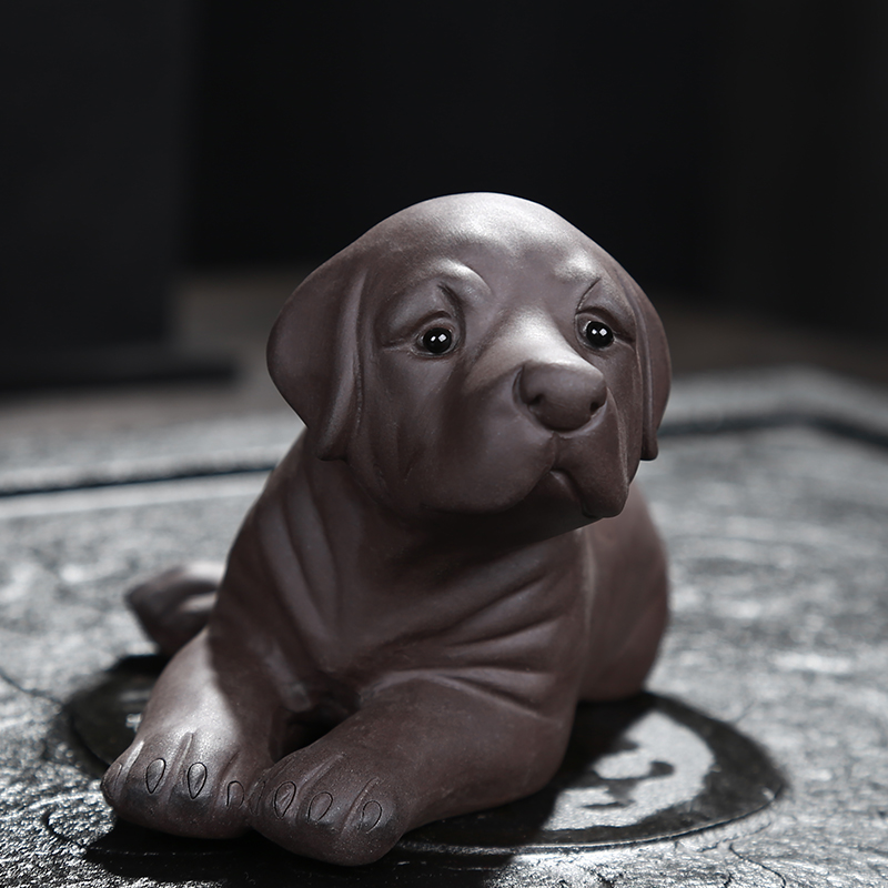 茶宠摆件精品可养紫砂狗茶玩创意E个性拉布拉多犬茶具茶盘配件