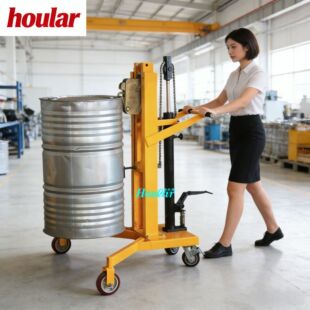 手推油罐车600mm脚踏式 液压油桶车卡板现货搬运车DTF450ABC油桶车