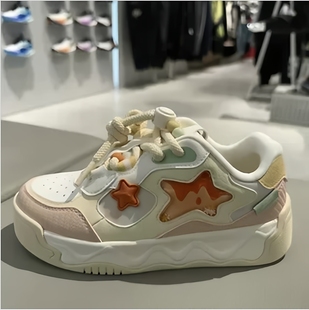 安踏女童2026春季新款女大童皮面系带奶昔2时尚潮流板鞋322618013