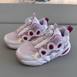 安踏童装2025年冬季女小童旋钮高帮二棉加绒跑步运动鞋322549978