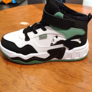 安踏儿童棉鞋2025冬款熊猫加绒保暖魔术贴板鞋312549972