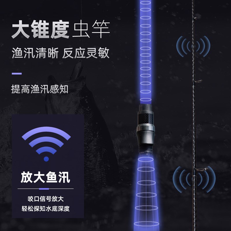 虫竿超快调大锥度直柄泛用路亚竿超快钓路亚竿高感度鳜鱼虫杆