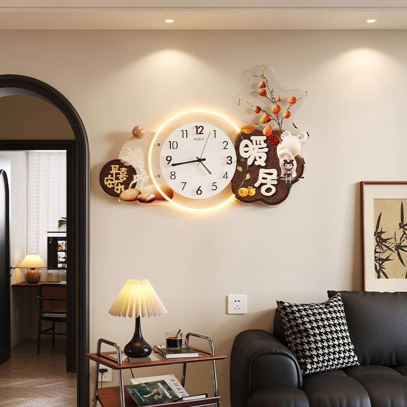 现代轻奢客厅挂钟2024新款大气高级时钟挂墙简约家用创意餐厅钟表