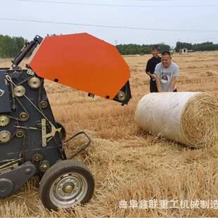 秸秆打捆机 全自动小麦稻草捡拾机圆草打捆机厂家套网式