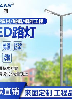 LED双臂路灯6/8/10/12米市政道路公园景区广场农村30W60W100W路灯