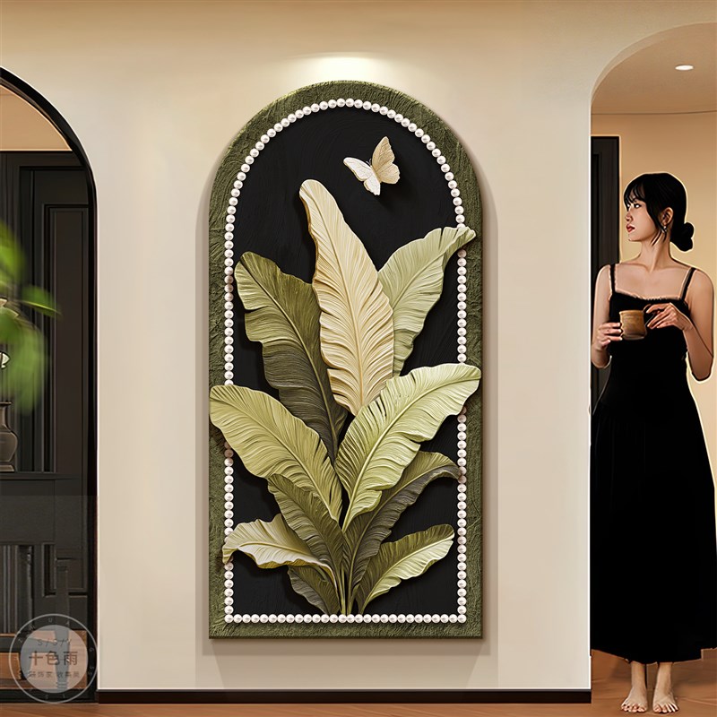 家大业大入户玄关装饰画中古风正对门客厅挂画寓意好走廊过道壁画